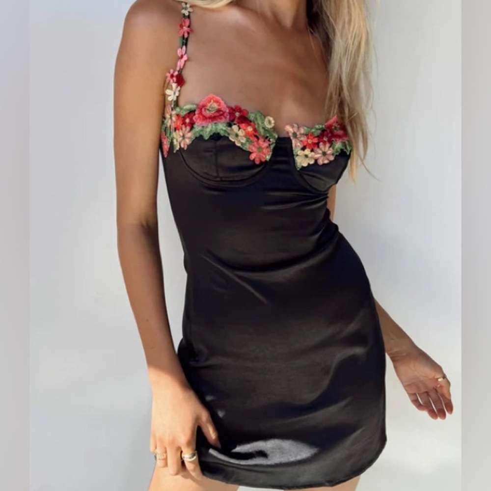 Princess Polly Black Chemise Dress SIZE 2